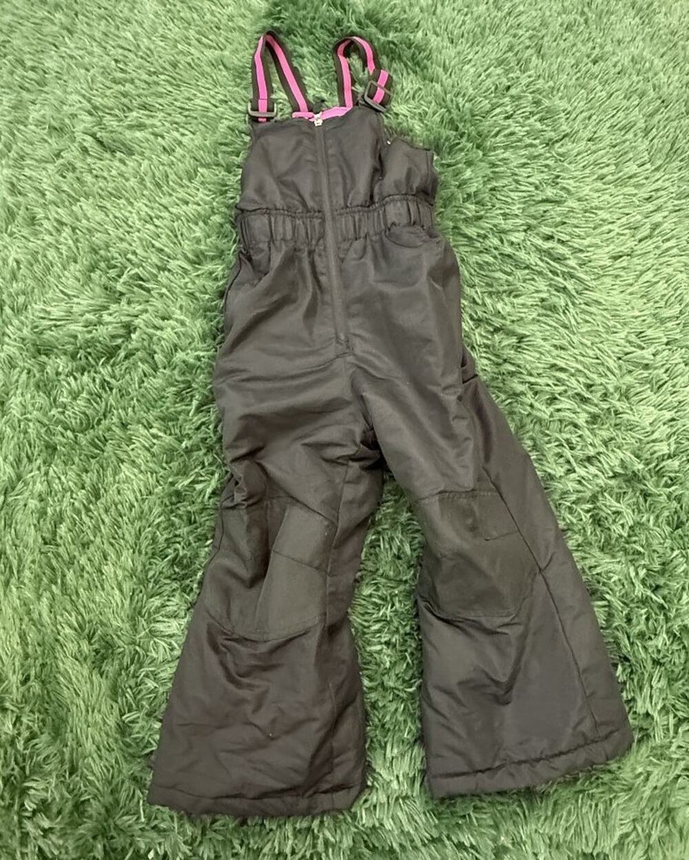 SwissTech Youth Black Insulated Snow Bib Ski Pants XS/2T (2-3) Pink Suspenders